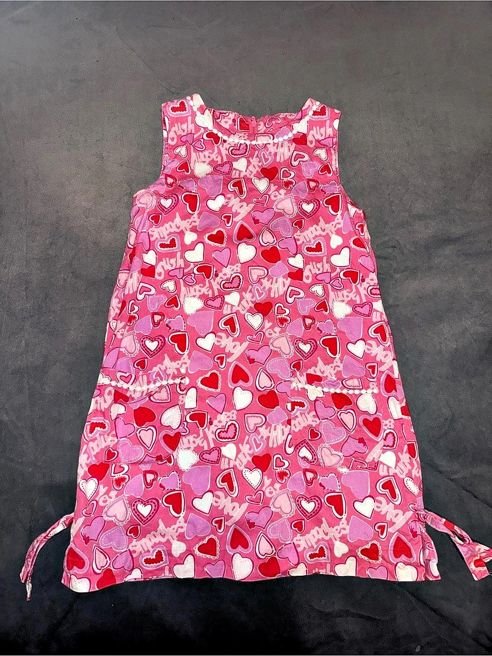Lilly Pulitzer Girls Pink Heart Crush Print Shift Dress Size 8 Valentine